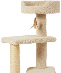 Frisco 41.5-in Real Carpet Wooden Cat Tree -PetNest Shop 244526 PT4. SY630 V1603204607