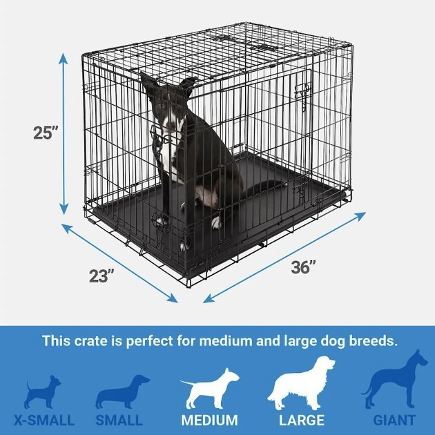 Frisco Heavy Duty All-in-1 Multi-Stage 3 Door Collapsible Wire Dog Crate 4 Frisco Heavy Duty All-in-1 Multi-Stage 3 Door Collapsible Wire Dog Crate - Image 2