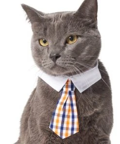 Frisco Plaid Dog & Cat Neck Tie, Orange & Blue -PetNest Shop 248737 PT2. SY630 V1614365487