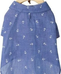 Frisco Anchor Print Chambray Dog & Cat Button Up Shirt -PetNest Shop 249104 PT3. SY630 V1624605471