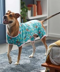 Frisco Teal Floral Dog & Cat Jersey PJs -PetNest Shop 249132 PT5. SY630 V1637725019