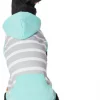 Frisco Striped Colorblock Dog & Cat Hoodie, Teal -PetNest Shop 249146 MAIN. SY630 V1614105690