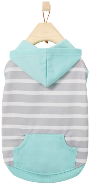 Frisco Striped Colorblock Dog & Cat Hoodie, Teal 5 Frisco Striped Colorblock Dog & Cat Hoodie, Teal - Image 3