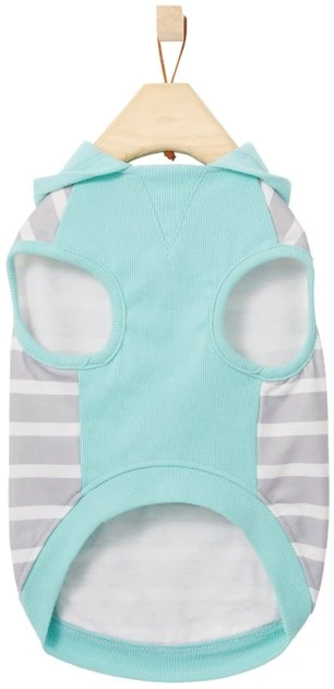 Frisco Striped Colorblock Dog & Cat Hoodie, Teal 6 Frisco Striped Colorblock Dog & Cat Hoodie, Teal - Image 4