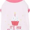 Frisco It's My Birthday & Cat T-Shirt, Pink -PetNest Shop 249255 MAIN. SY630 V1624619568