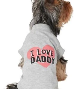 Frisco I Love Daddy Dog & Cat T-Shirt, Gray -PetNest Shop 249262 PT2. SY630 V1624600371