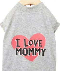Frisco I Love Mommy Dog & Cat T-Shirt, Gray
