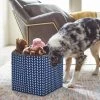 Frisco Square Collapsible Pet Toy Storage Bin, Navy Herringbone -PetNest Shop 250566 MAIN. SY630 V1615242445