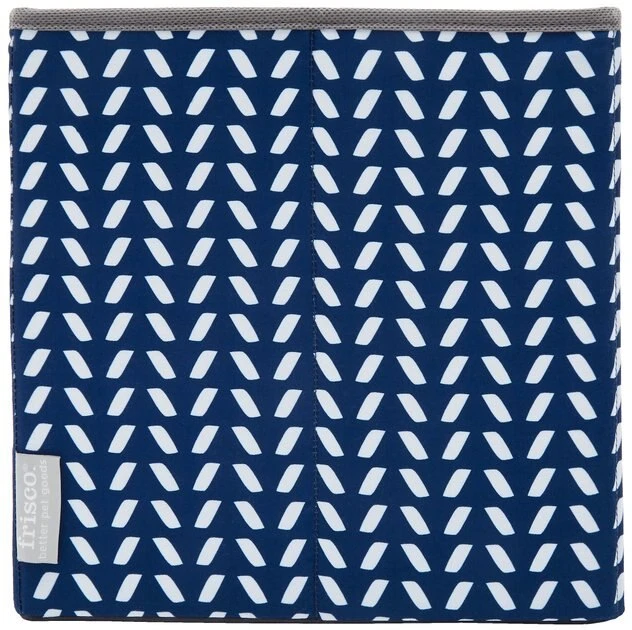Frisco Square Collapsible Pet Toy Storage Bin, Navy Herringbone 8 Frisco Square Collapsible Pet Toy Storage Bin, Navy Herringbone - Image 6