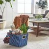 Frisco Rectangle Collapsible Pet Toy Storage Bin, Navy Herringbone -PetNest Shop 250574 MAIN. SY630 V1615242905