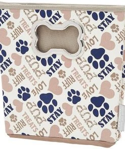 Frisco Rectangle Collapsible Pet Toy Storage Bin, Tan Novelty Paws -PetNest Shop 250581 PT1. SY630 V1613773583