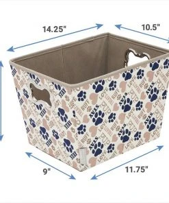 Frisco Rectangle Collapsible Pet Toy Storage Bin, Tan Novelty Paws -PetNest Shop 250581 PT2. SY630 V1613773601