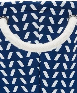 Frisco Round Collapsible Pet Toy Storage Bin, Navy Herringbone -PetNest Shop 250583 PT1. SY630 V1613774826