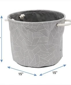 Frisco Round Collapsible Pet Toy Storage Bin, Gray Basket Weave 8 Frisco Round Collapsible Pet Toy Storage Bin, Gray Basket Weave -PetNest Shop 250585 PT2. SY630 V1613774793