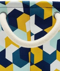 Frisco Round Collapsible Pet Toy Storage Bin, Yellow Geometric -PetNest Shop 250587 PT1. SY630 V1613773036