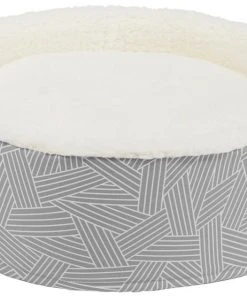 Frisco Hooded Zipper Cat & Dog Covered Bed, Gray Basket Weave -PetNest Shop 251236 PT2. SY630 V1615569383