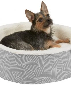 Frisco Hooded Zipper Cat & Dog Covered Bed, Gray Basket Weave -PetNest Shop 251236 PT4. SY630 V1615569102