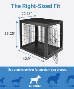 Frisco Double Door Furniture Style Dog Crate, Black -PetNest Shop 253027 PT1. SY630 V1645804632