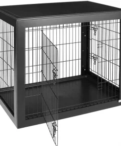 Frisco Double Door Furniture Style Dog Crate, Black -PetNest Shop 253027 PT3. SY630 V1635345779