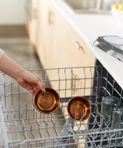 Frisco Copper Stainless Steel Double Dog & Cat Bowls with Black Marble Stand, 0.75 Cups -PetNest Shop 253058 PT7. SY630 V1616595501