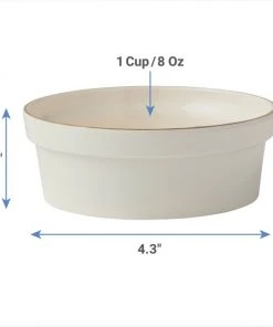 Frisco Gold Trim Melamine Dog & Cat Bowl, Cream -PetNest Shop 253062 PT1. SY630 V1618857378