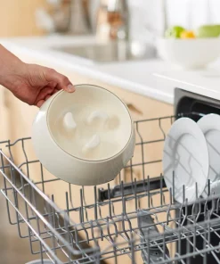 Frisco Melamine Slow Feed Dog & Cat Bowl with Gold Trim, Cream -PetNest Shop 253067 PT7. SY630 V1616597899