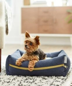 Frisco Faux Felt Reversible Modern Zipper Bolster Cat & Dog Bed