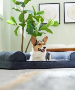 Frisco Faux Felt Orthopedic Sofa Bolster Dog Bed w/Removable Cover