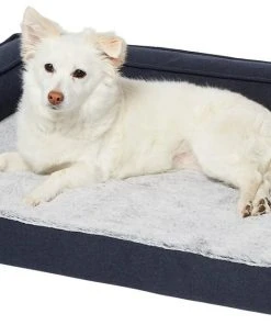 Frisco Faux Felt Orthopedic Corner Sofa Bolster Dog Bed w/Removable Cover -PetNest Shop 255188 PT2. SY630 V1616074034