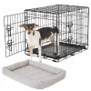 Frisco Fold & Carry Double Door Collapsible Wire Dog Crate & Frisco Gray Basket Weave Dog Crate Mat -PetNest Shop 255477 MAIN. SY630 V1604096520