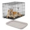 Frisco Fold & Carry Double Door Collapsible Wire Dog Crate, 36 inch & Frisco Gray Basket Weave Dog Crate Mat, 36-in -PetNest Shop 255481 MAIN. SY630 V1604078424