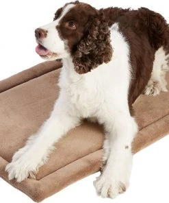 Frisco Heavy Duty Fold & Carry Double Door Collapsible Wire Dog Crate & Frisco Micro Terry Dog Crate Mat, Taupe -PetNest Shop 255535 PT4. SY630 V1604073130