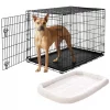 Frisco Heavy Duty Fold & Carry Single Door Collapsible Wire Dog Crate & Frisco Quilted Dog Crate Mat, Ivory -PetNest Shop 255555 MAIN. SY630 V1603545087