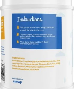 Frisco||Vet's Best Frisco Moisturizing Tear Stain Wipes with Organic Aloe for Dogs & Cats & Vet's Best Waterless Cat Bath, 4-oz bottle -PetNest Shop 255583 PT2. SY630 V1604072519