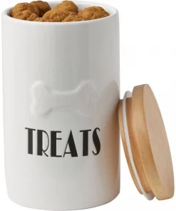 Frisco Ceramic Treat Jar with Wood Lid -PetNest Shop 256050 PT3. SY630 V1616506605