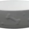 Frisco Bones Non-skid Ceramic Dog & Cat Bowl, Gray -PetNest Shop 256063 MAIN. SY630 V1616508740