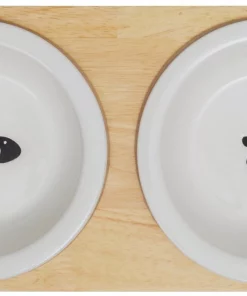 Frisco Double Elevated Cat Bowl with Wood Stand, 0.62 Cup -PetNest Shop 256082 PT4. SY630 V1615313792