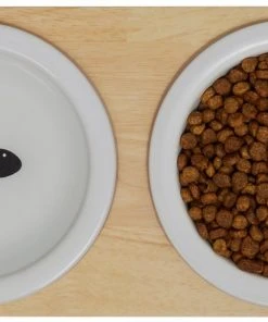 Frisco Double Elevated Cat Bowl with Wood Stand, 0.62 Cup -PetNest Shop 256082 PT5. SY630 V1615313218