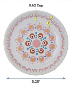 Frisco Kaleidoscope Pattern Non-skid Ceramic Cat Dish, Pink, 0.62 Cup -PetNest Shop 256084 PT2. SY630 V1618494740