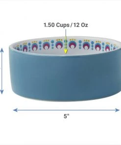 Frisco Kaleidoscope Pattern Non-skid Ceramic Cat Dish, Blue, 1.62 Cups -PetNest Shop 256094 PT1. SY630 V1616697151