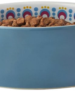 Frisco Kaleidoscope Pattern Non-skid Ceramic Cat Dish, Blue, 1.62 Cups -PetNest Shop 256094 PT3. SY630 V1615313533