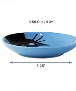 Frisco Cat Face Non-skid Ceramic Cat Dish, Blue, 0.50 Cup -PetNest Shop 256101 PT2. SY630 V1616697188