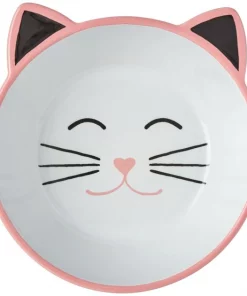 Frisco Cat Face Non-skid Ceramic Cat Bowl, Pink, 1.12 Cups