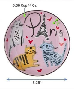 Frisco Paris Non-skid Ceramic Cat Dish, 0.62 Cup -PetNest Shop 256115 PT2. SY630 V1618494725