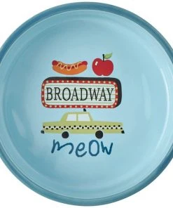 Frisco New York Non-skid Ceramic Cat Bowl, 1.62 Cups -PetNest Shop 256121 PT4. SY630 V1615312925