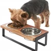 Frisco Wooden Bars Dog & Cat Double Bowl Diner -PetNest Shop 257142 MAIN. SY630 V1615913804