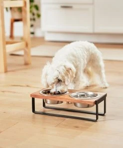Frisco Wooden Bars Dog & Cat Double Bowl Diner 11 Frisco Wooden Bars Dog & Cat Double Bowl Diner -PetNest Shop 257142 PT3. SY630 V1615987305
