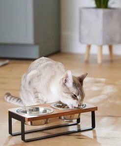 Frisco Wooden Bars Dog & Cat Double Bowl Diner 13 Frisco Wooden Bars Dog & Cat Double Bowl Diner -PetNest Shop 257142 PT5. SY630 V1615989127