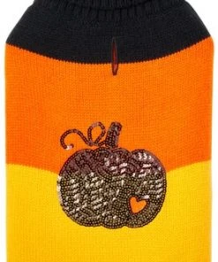 Frisco Colorblock Sequin Pumpkin Dog & Cat Sweater -PetNest Shop 261141 PT4. SY630 V1622038665
