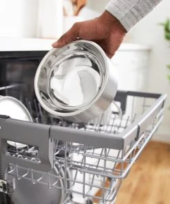 Frisco Insulated Non-Skid Flair Stainless Steel Dog & Cat Bowl, Stainless Steel -PetNest Shop 261753 PT6. SY630 V1623937476